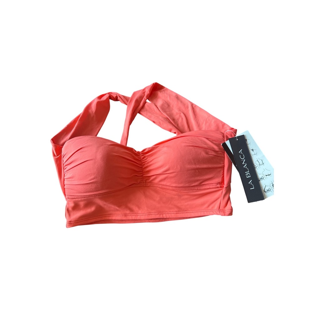 La Blanca Multi-Way Convertible Bikini Top Coral Pink LB8GE75 Size 6 NEW‎